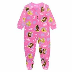 Licensed Character Disney Princess Toddler Girl "Happy Princess" Zip Footed Pajamas