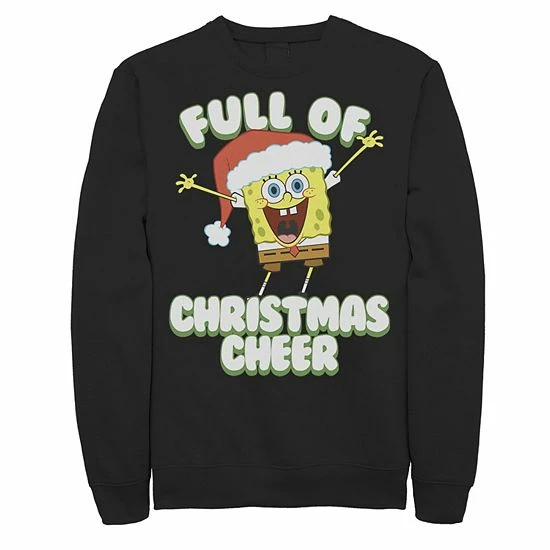 Licensed Character Men's SpongeBob SquarePants Full Of Cheer Sweatshirt Athletic Heather 4 Licensed Character Men's SpongeBob SquarePants Full Of Cheer Sweatshirt Athletic Heather - Image 2