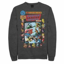 Licensed Character Men's Justice League Crisis On Earth Vintage Cover Sweatshirt Athletic Heather -Licensed Character Shop unnamed file 10084