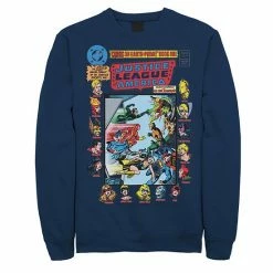 Licensed Character Men's Justice League Crisis On Earth Vintage Cover Sweatshirt Athletic Heather -Licensed Character Shop unnamed file 10086