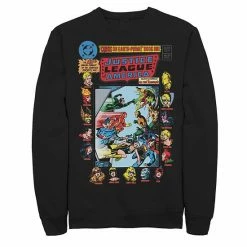 Licensed Character Men's Justice League Crisis On Earth Vintage Cover Sweatshirt Athletic Heather -Licensed Character Shop unnamed file 10087