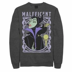 Licensed Character Men's Disney Sleeping Beauty Maleficent Old School Poster Sweatshirt Charcoal Heather -Licensed Character Shop unnamed file 10106