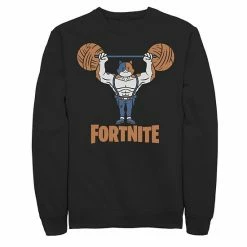 Licensed Character Men's Fortnite Meowscles Yarn Work Out Logo Sweatshirt Black -Licensed Character Shop unnamed file 10145