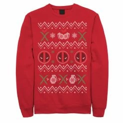 Licensed Character Men's Marvel Deadpool Ugly Christmas Sweater Stack Fleece Red -Licensed Character Shop unnamed file 10149