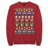 Licensed Character Men's Nintendo Super Mario Character Stack Ugly Christmas Sweater Style Sweatshirt Red -Licensed Character Shop unnamed file 10268