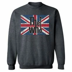 Licensed Character Men's The Who Union Jack Dark Sweatshirt