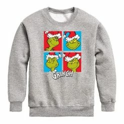 Licensed Character Boys 8-20 Dr. Seuss How The Grinch Stole Christmas Grid Graphic Sweatshirt Black -Licensed Character Shop unnamed file 10352