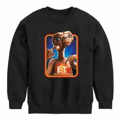 Licensed Character Boys 8-20 E.T. Retro Frame Fleece Sweatshirt Black