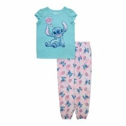 Licensed Character Disney's Lilo & Stitch Girls 6-12 "Cute Stitch" Top & Bottoms Pajama Set