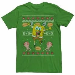 Licensed Character Men's Nickelodeon SpongeBob SquarePants Jellyfish Christmas Tee Red -Licensed Character Shop unnamed file 10421