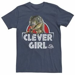 Licensed Character Men's Jurassic Park Velociraptor Real Clever Tee Navy Heather -Licensed Character Shop unnamed file 10472