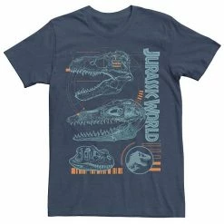 Licensed Character Men's Jurassic World Two Dinosaur Skull Schematic Tee Navy Heather -Licensed Character Shop unnamed file 10488
