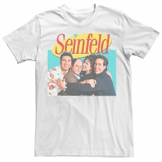 Licensed Character Men's Seinfeld Group Cast Logo Poster Tee White 4 Licensed Character Men's Seinfeld Group Cast Logo Poster Tee White - Image 2