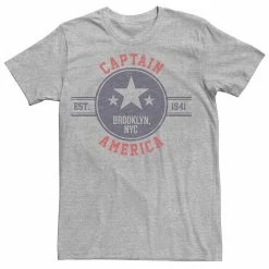 Licensed Character Men's Marvel Captain America Brooklyn Jersey Logo Tee Athletic Heather -Licensed Character Shop unnamed file 10544