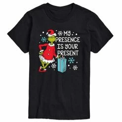 Licensed Character Men's Dr. Seuss Grinch My Presence Is Your Present Tee Black -Licensed Character Shop unnamed file 1055