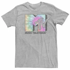 Licensed Character Men's MTV Vintage Tie Dye Logo Tee Athletic Heather