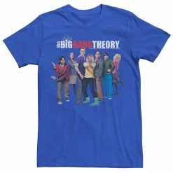 Licensed Character Men's The Big Bang Theory Group Shot Logo Tee Royal