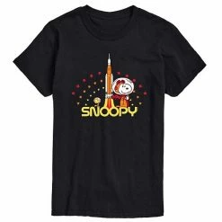 Licensed Character Men's Peanuts Snoopy Rocket Tee Black -Licensed Character Shop unnamed file 10688
