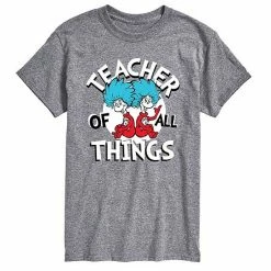 Licensed Character Men's Dr. Seuss Teacher Of All Things Tee Beige Khaki
