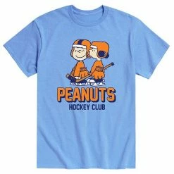 Licensed Character Men's Peanuts Hockey Club Tee Blue -Licensed Character Shop unnamed file 10696