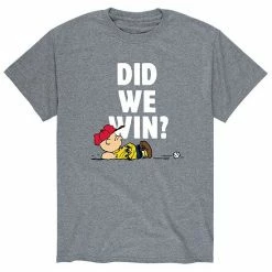 Licensed Character Men's Peanuts Did We Win Tee Grey