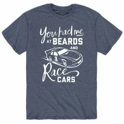 Licensed Character Men's You Had Me Beards Racecars Tee Heather Charcoal -Licensed Character Shop unnamed file 10711
