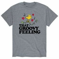 Licensed Character Men's Peanuts Groovy' Feeling Tee Beige