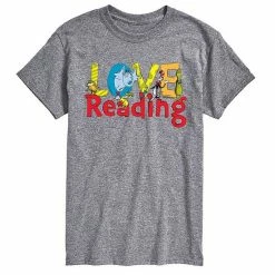 Licensed Character Men's Dr. Seuss Love Reading Tee Beige Khaki