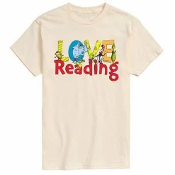 Licensed Character Men's Dr. Seuss Love Reading Tee Beige Khaki -Licensed Character Shop unnamed file 10729