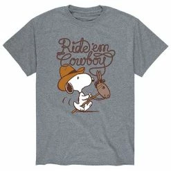 Licensed Character Men's Peanuts Ride Em Cowboy Tee Grey -Licensed Character Shop unnamed file 10750