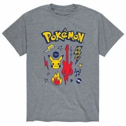Licensed Character Men's Pokemon Punk Icons Tee Grey -Licensed Character Shop unnamed file 10765
