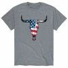 Licensed Character Men's American Flag Steer Skull Tee Athletic Heather -Licensed Character Shop unnamed file 10772