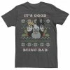 Licensed Character Men's Disney Villains Good To Be Bad Ugly Christmas Short Sleeve Tee -Licensed Character Shop unnamed file 10786