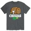 Licensed Character Men's Peanuts Snoopy St. Patrick's Day "Cheers" Root Beer Tee Charcoal -Licensed Character Shop unnamed file 10819