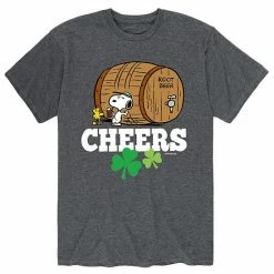 Licensed Character Men's Peanuts Snoopy St. Patrick's Day "Cheers" Root Beer Tee Charcoal -Licensed Character Shop unnamed file 10821