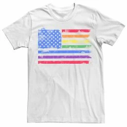 Licensed Character Adult American Flag Watercolor Pride Graphic Tee