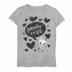 Licensed Character Girls 7-16 Gabby's Dollhouse Pandy Paws "Pandy-rrific" Hearts Graphic Tee