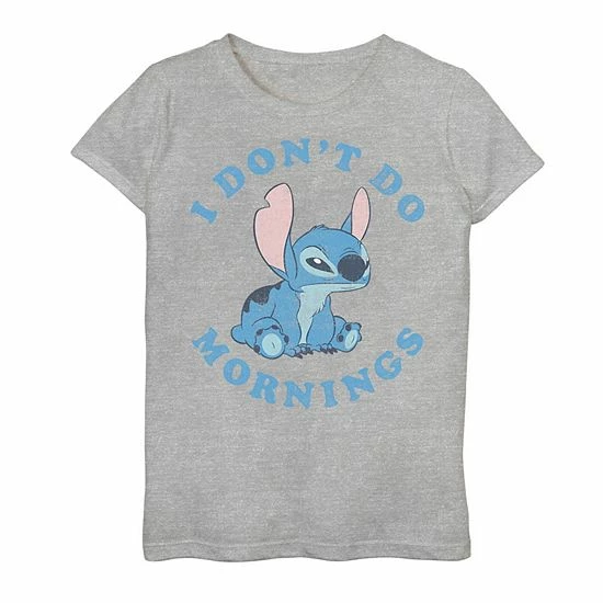 Licensed Character Disney's Lilo & Stitch Girls 7-16 I Don't Do Mornings Graphic Tee 3 Licensed Character Disney's Lilo & Stitch Girls 7-16 I Don't Do Mornings Graphic Tee