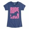 Licensed Character Girls 7-16 Case IH Retro Ride Horse Graphic Tee Blue