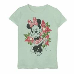 Licensed Character Girls 7-16 Disney Minnie Mouse Holiday Floral Graphic Tee