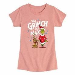 Licensed Character Girls 7-16 Dr. Seuss The Grinch And Max Graphic Tee