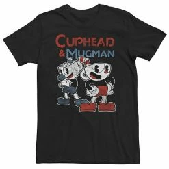 Licensed Character Big & Tall Cuphead & Mugman Dynamic Duo Tee Navy Heather