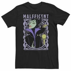 Licensed Character Big & Tall Disney Sleeping Beauty Maleficent Old School Poster Tee Black