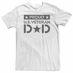 Licensed Character Big & Tall Father's Day "Proud U.S. Veteran" Dad Star Tee White -Licensed Character Shop unnamed file 11166