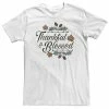 Licensed Character Big & Tall "Thankful & Blessed" Autumn Design Tee White