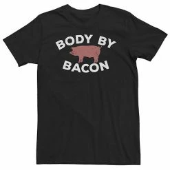 Licensed Character Big & Tall "Body By Bacon" Pig Stamp Tee