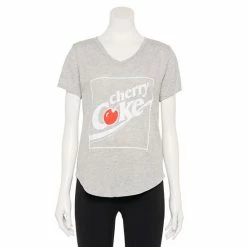 Licensed Character Juniors' Cherry Coke Graphic Tee Light Gray Heather