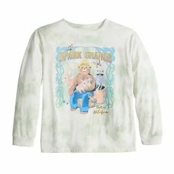 Licensed Character Girls 7-16 Oversized Smokey Bear Nature Long Sleeve Graphic Tee