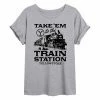 Licensed Character Juniors' Yellowstone "Take 'Em To The Train Station" Flowy Tee -Licensed Character Shop unnamed file 11304