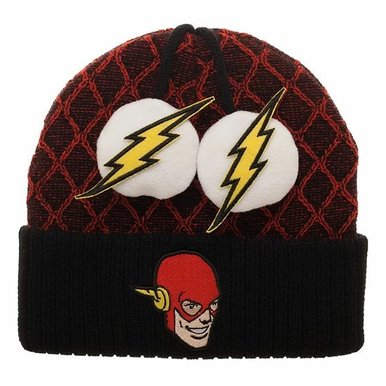 Licensed Character Flash Symbol And Character Cuff Beanie 3 Licensed Character Flash Symbol And Character Cuff Beanie
